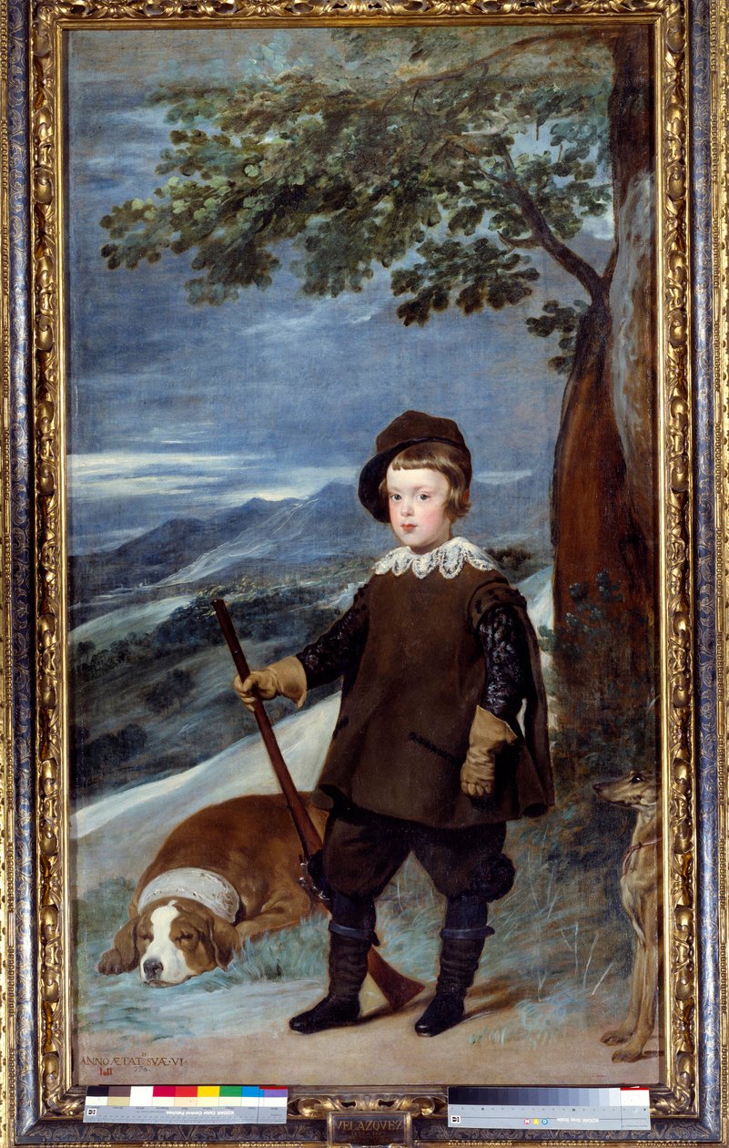 Portret w stroju myśliwskim księcia Hiszpanii Baltasara Carlosa (1629-1646), syna króla Filipa IV Obraz Diego Velasqueza (1599-1660) 1635 nd. 1,91x1,03 m Madryt, Musee du Prado - Portret księcia Hiszpanii Baltasara Carlosa (1629-1646), króla Filipa IV