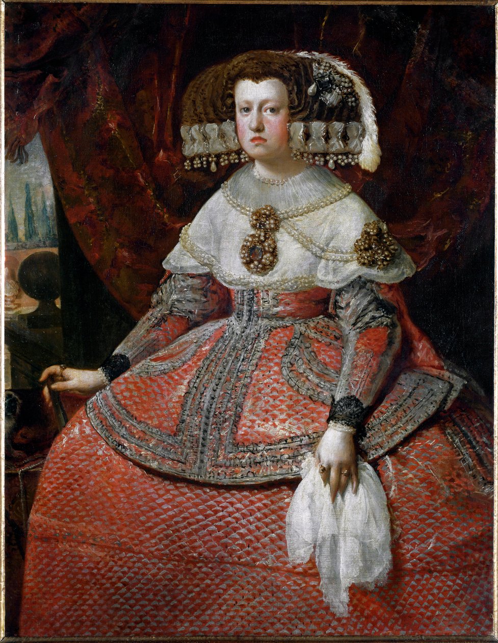Portret królowej Marii Anny z Hiszpanii (olej na płótnie) autorstwa Diego Velázquez