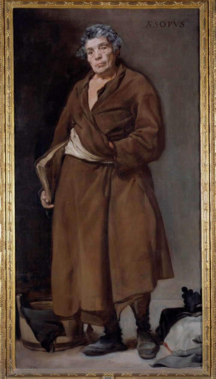 Portret greckiego pisarza Esope (Esop lub Esop, VI wiek pne), który wynalazł bajkę Obraz Diego Rodrigueza de Silva y Velasquez (1599-1660) autorstwa Diego Velázquez