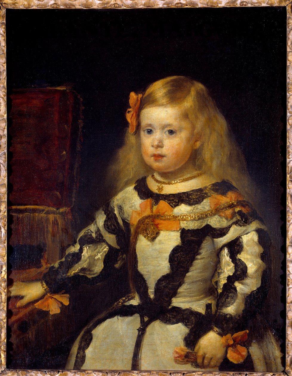 Portret infantki Marii Małgorzaty (1651-1673), córki Filipa IV. Obraz Diego Velasqueza (Velazquez autorstwa Diego Velázquez
