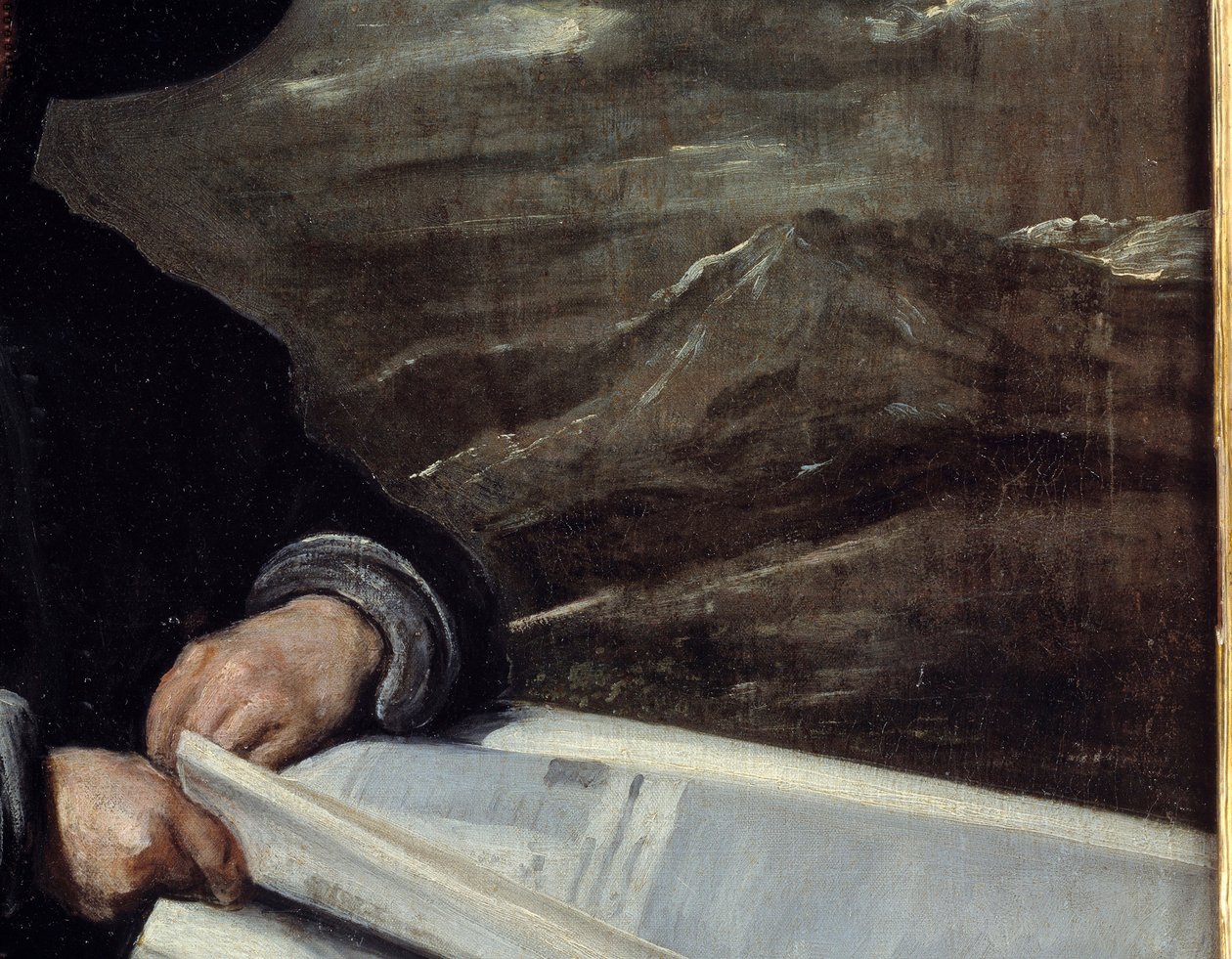 Portret błazna Diego de Acedo mówi kuzyn Detal. Obraz Diego Rodrigueza de Silva y Velasquez (1599-1660) autorstwa Diego Velázquez