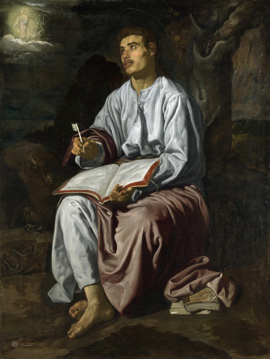 Święty Jan Ewangelista na wyspie Patmos, ok. 1618 (olej na płótnie) autorstwa Diego Velázquez
