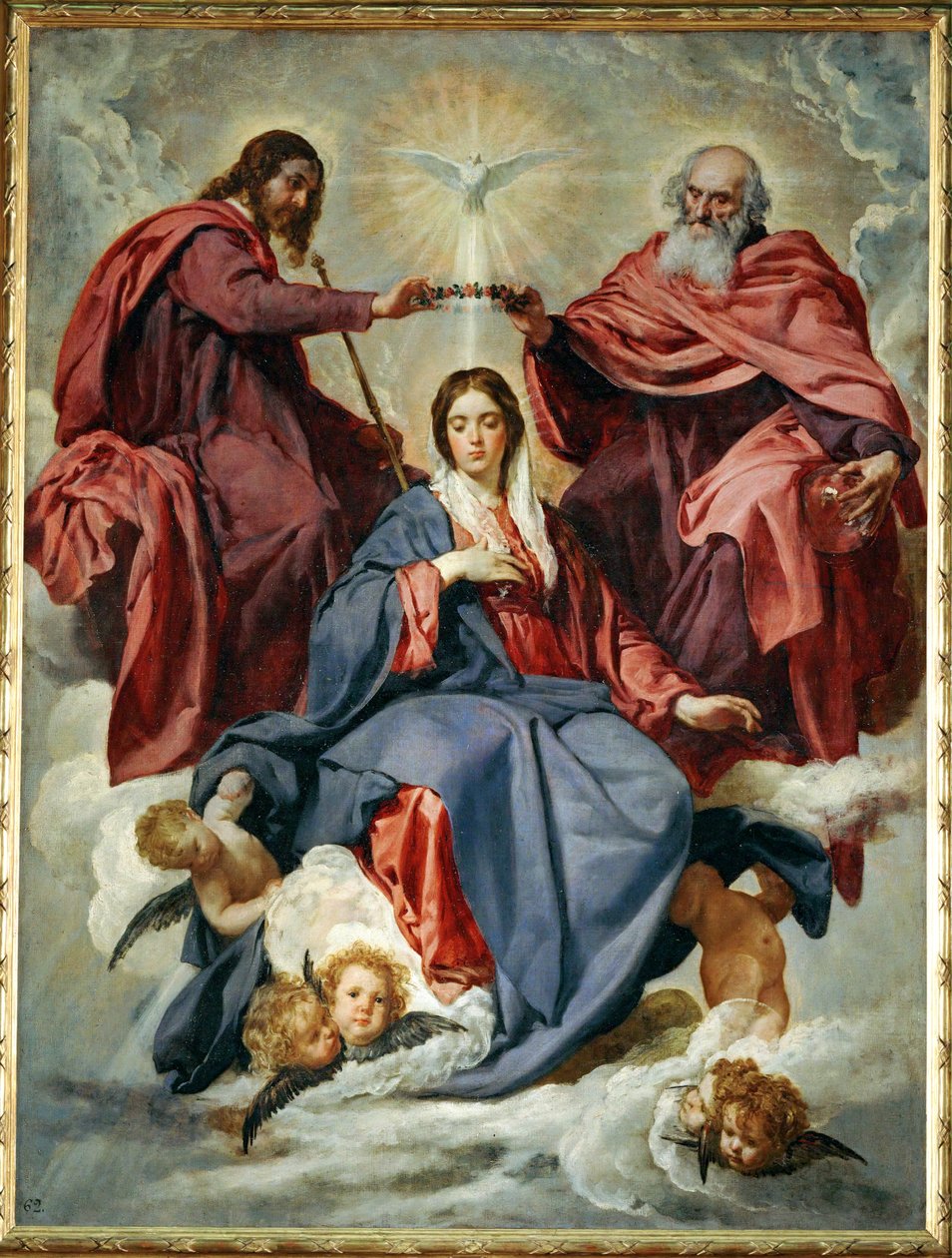 Koronacja Dziewicy, namalowana około 1641 roku dla Oratorium Królowej... (obraz na płótnie) autorstwa Diego Rodriguez de Silva y Velazquez