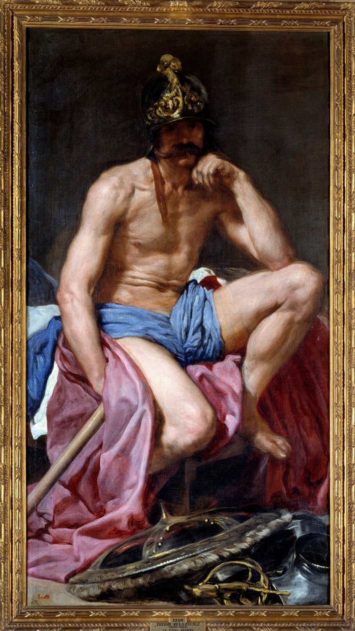 Bóg wojny Mars. Obraz Diego Rodrigueza de Silva i Velasqueza (1599-1660) autorstwa Diego Velázquez