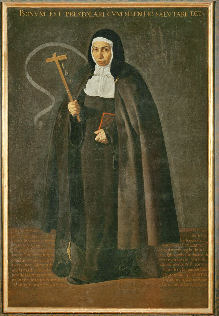 Czcigodna matka Jeronima de la Fuente, zakonnica w klasztorze Santa Isabel de los reyes ... (obraz na płótnie) autorstwa Diego Rodriguez de Silva y Velazquez