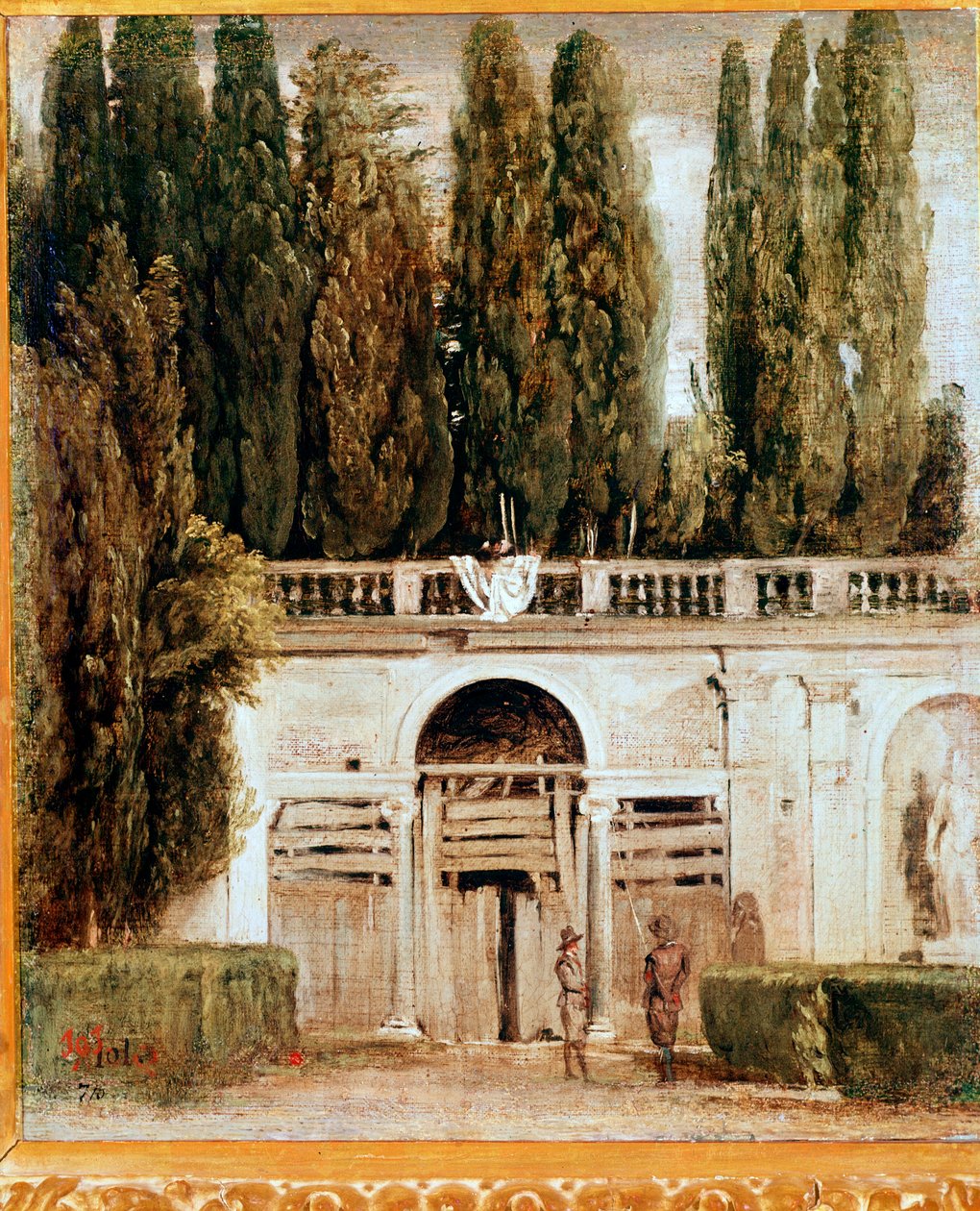 Widok na ogród willi Medici (olej na płótnie, ok. 1649 r.) autorstwa Diego Velázquez