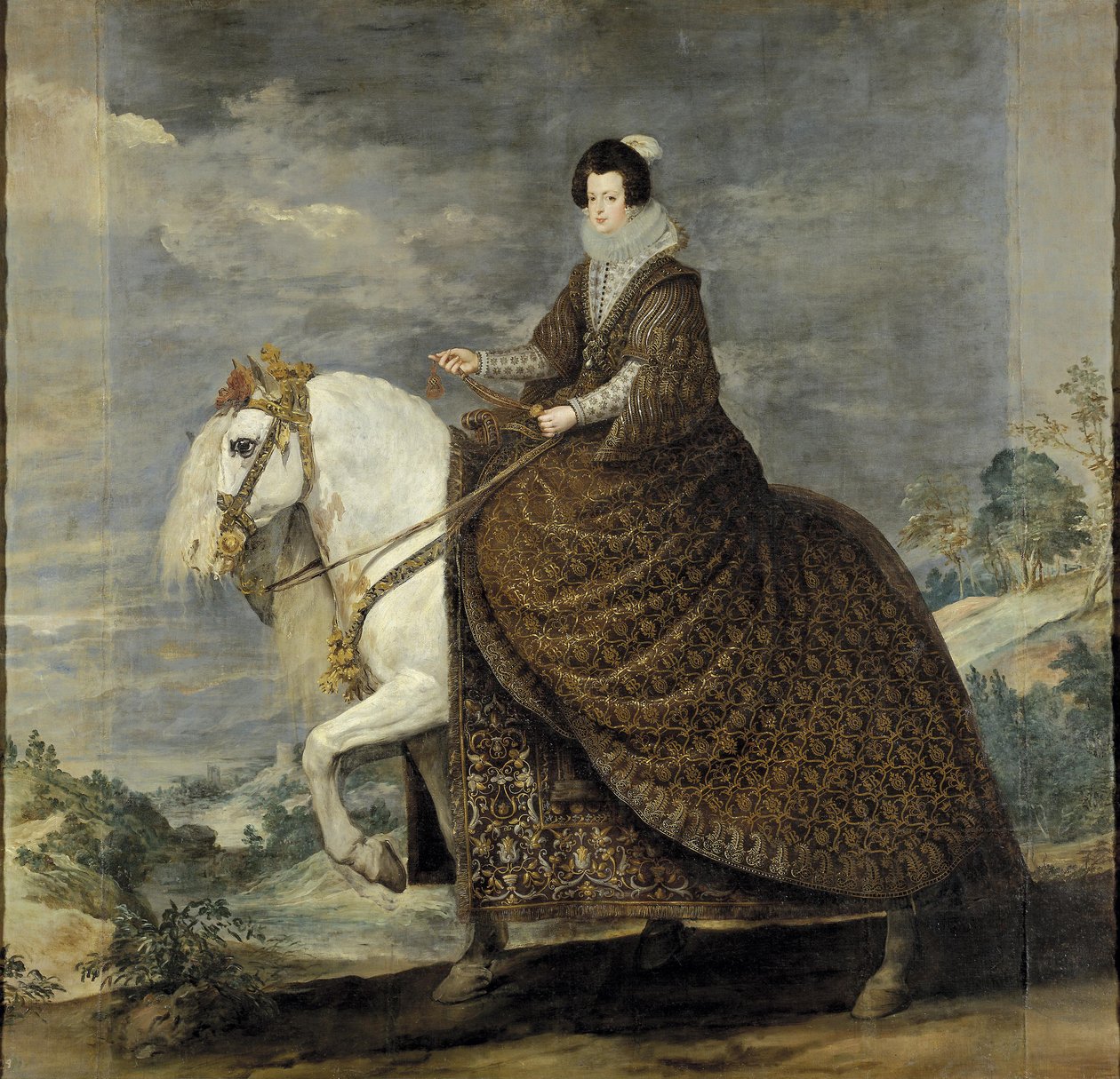 Królowa Elżbieta Burbon na koniu autorstwa Diego Velázquez