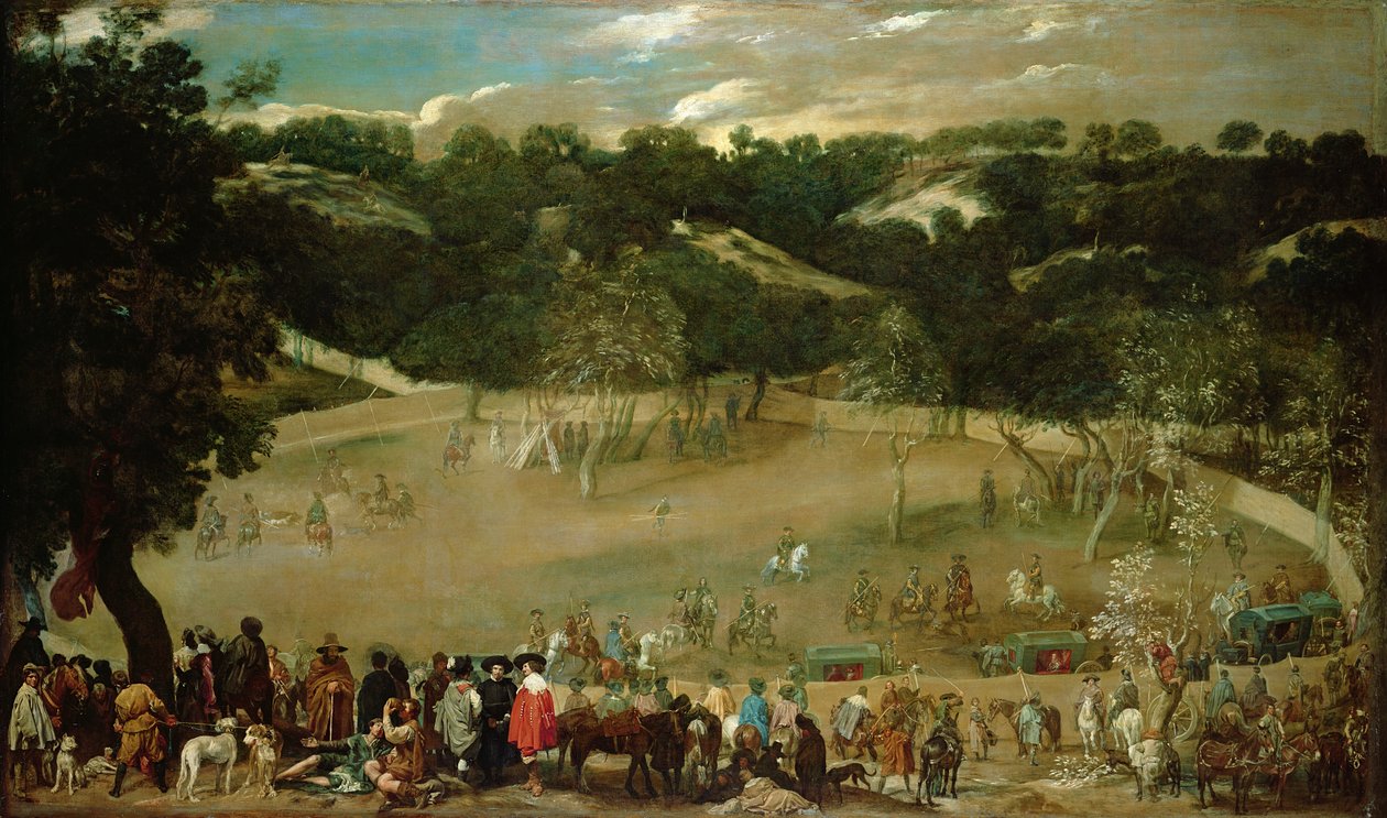Filip IV polujący na dzika (La Tela Real), ok. 1632-7 autorstwa Diego Velázquez