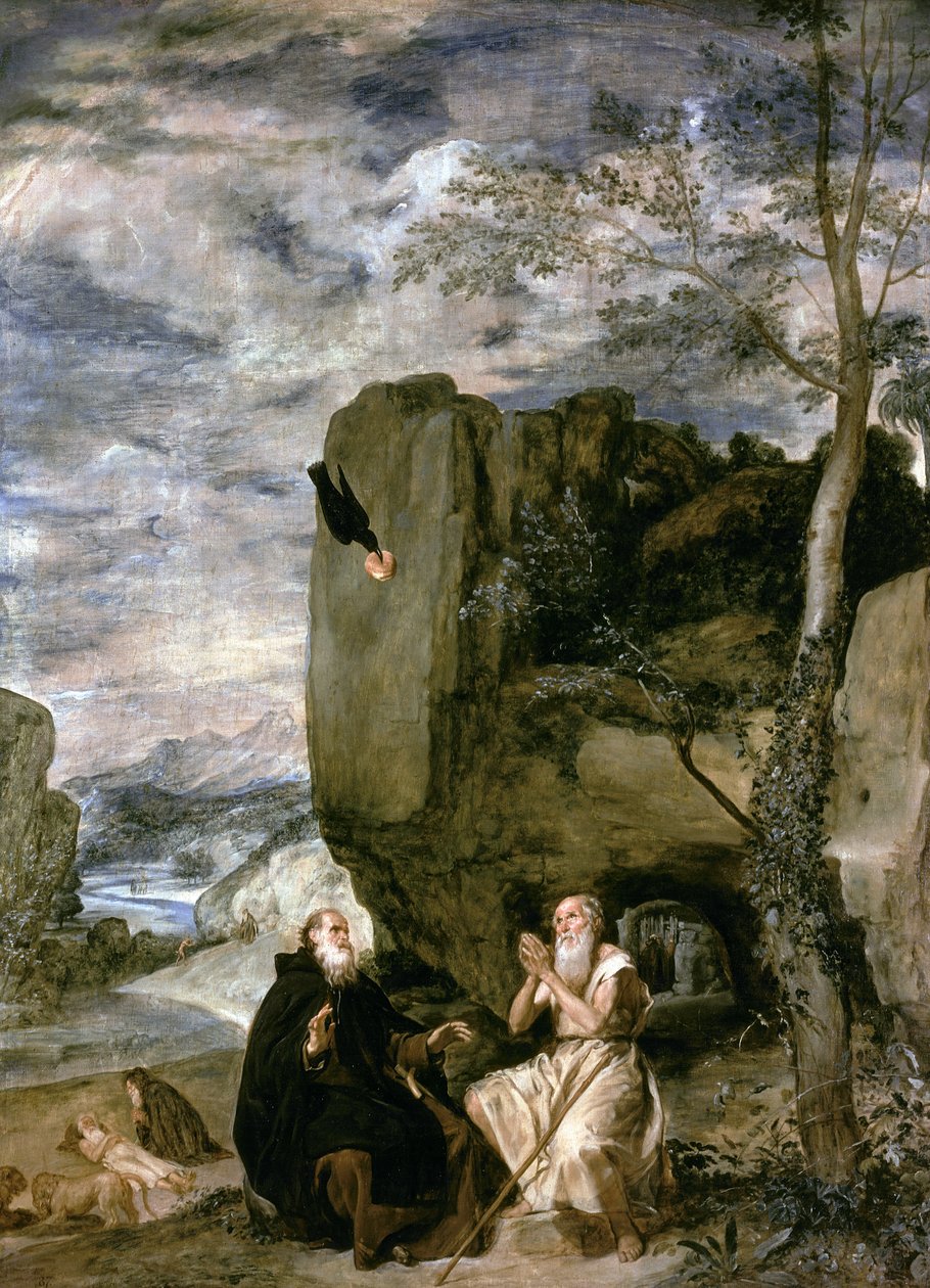 Św. Antoniego Opata i Św. Pawła Pierwszego Pustelnika, ok. 1642 r. autorstwa Diego Velázquez