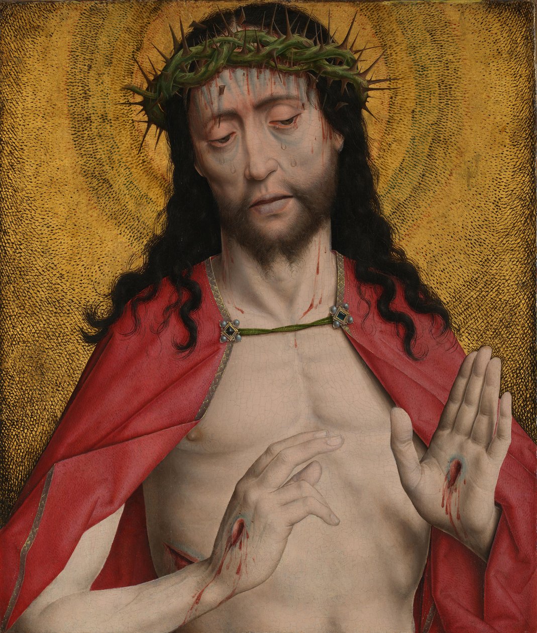 Chrystus ukoronowany cierniem autorstwa Dieric Bouts