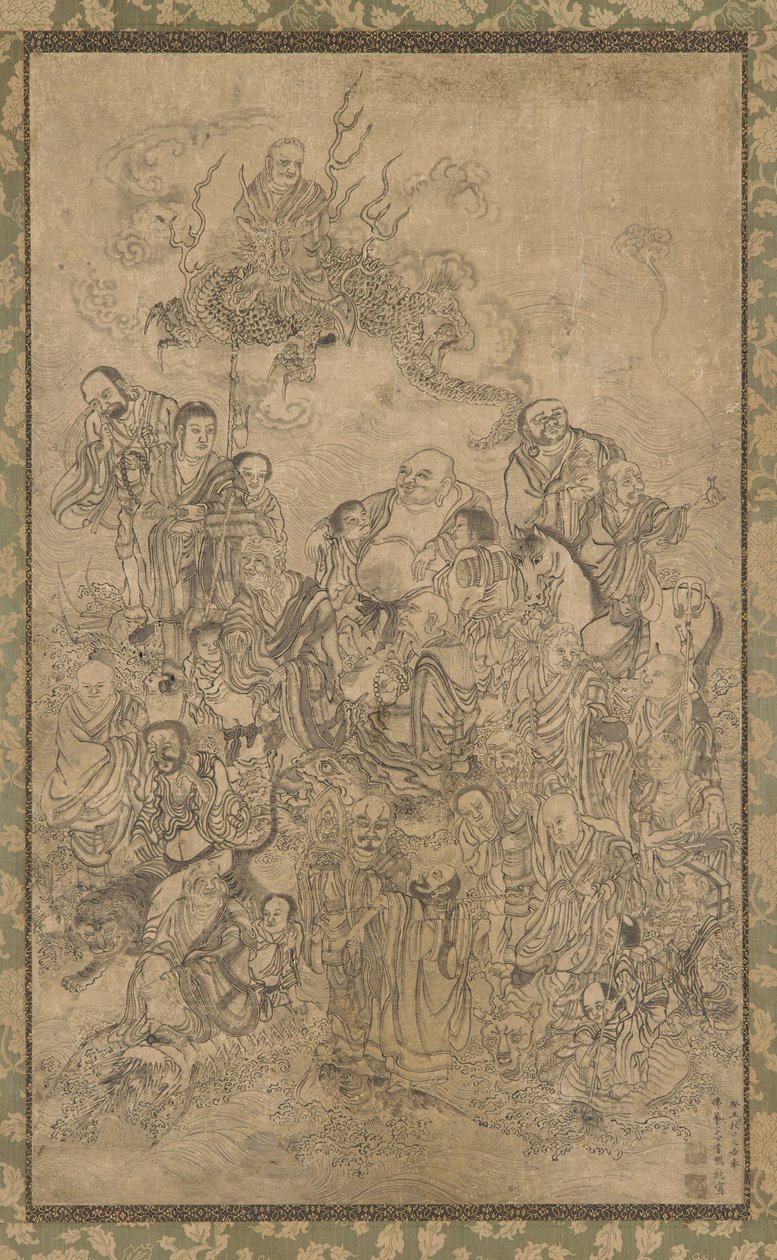 A Group of Luohan autorstwa Ding Yunpeng