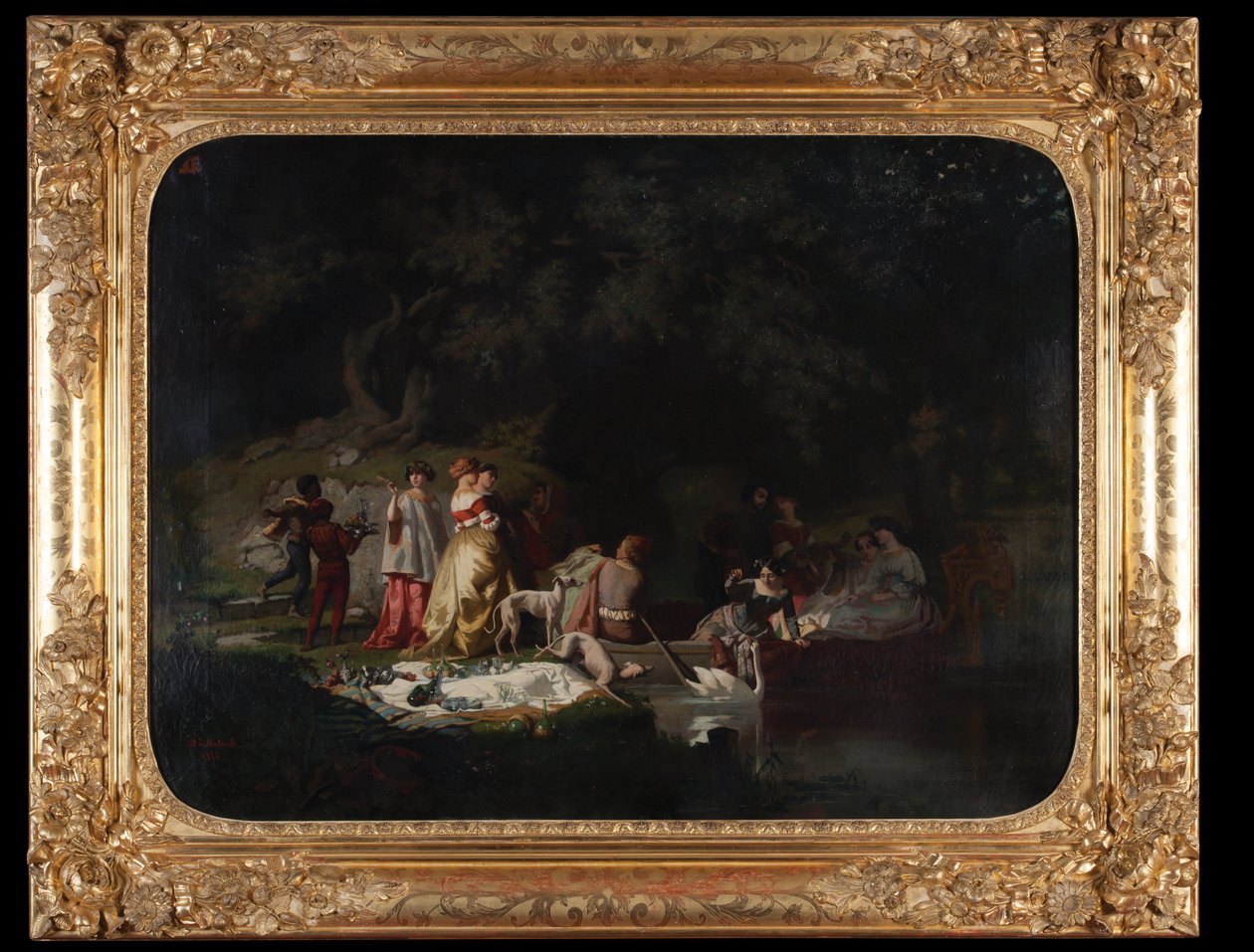Dekameron Boccaccio 1850 (olej na płótnie) autorstwa Diodore Rahoult