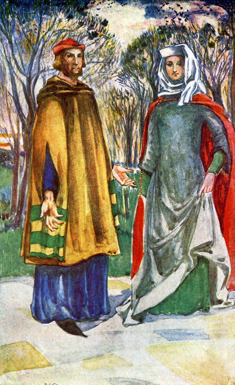 Kostium dla pary za panowania Edwarda I (1272-1307) autorstwa Dion Clayton Calthrop