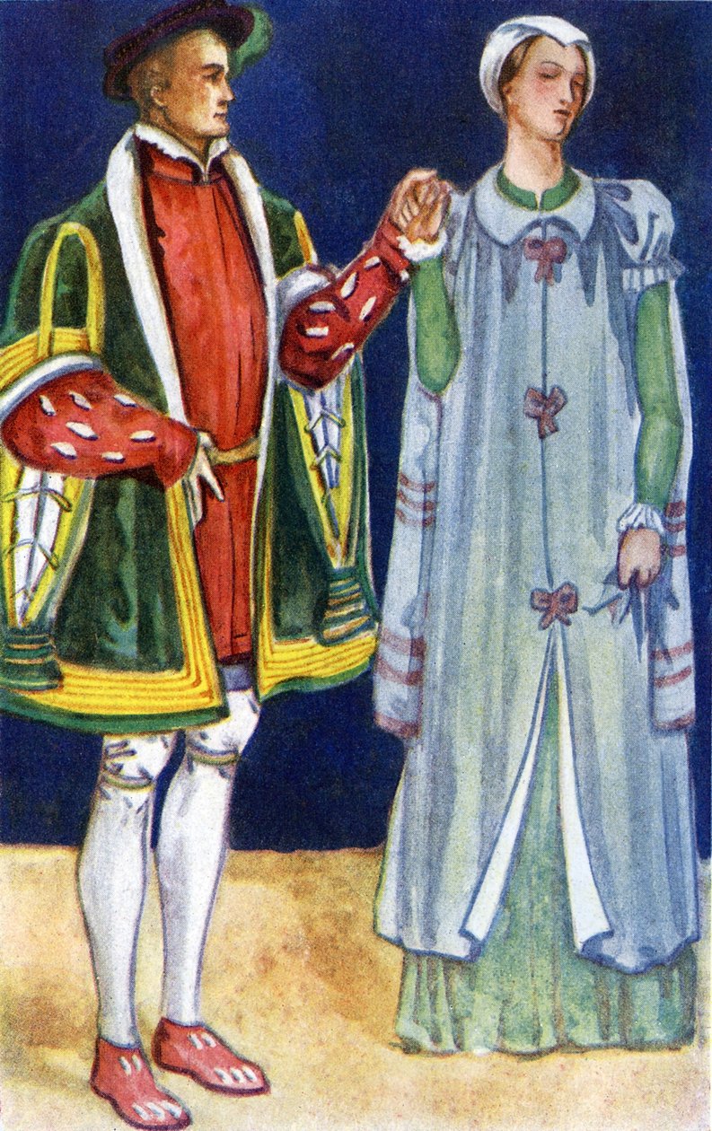 Kostium dla pary za panowania Edwarda VI (1547-1553) autorstwa Dion Clayton Calthrop