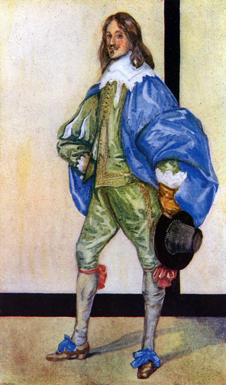 Strój męski za panowania Karola I (1625-1649) autorstwa Dion Clayton Calthrop
