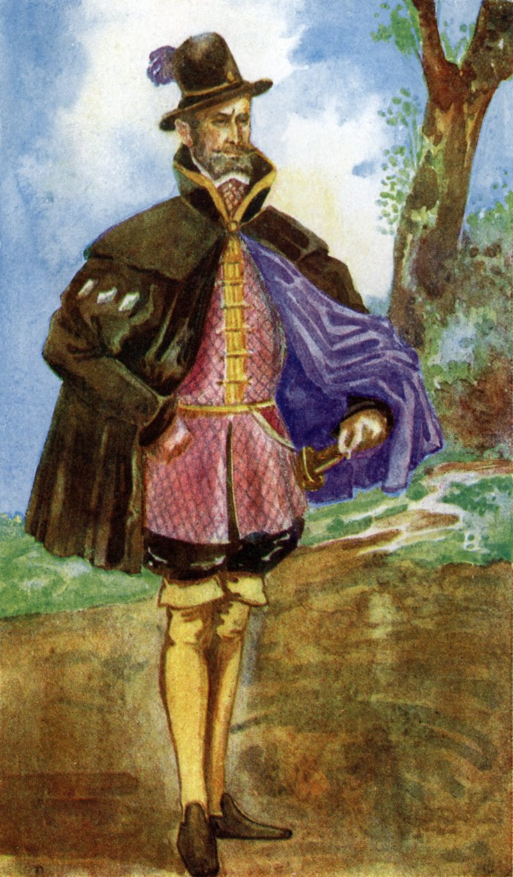Strój męski za panowania Marii I (1553-1558) autorstwa Dion Clayton Calthrop