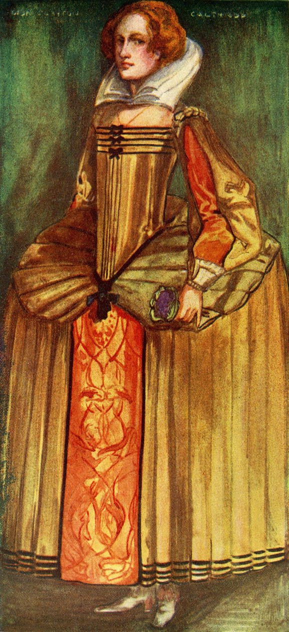 Kostium damski za panowania Elżbiety I (1558-1603) autorstwa Dion Clayton Calthrop