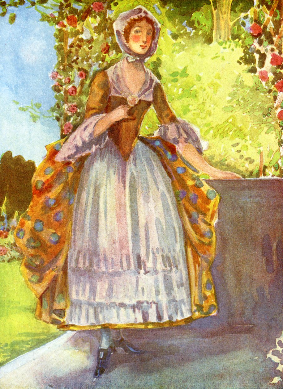 Kostium damski za panowania Jerzego II (1727-1760) autorstwa Dion Clayton Calthrop