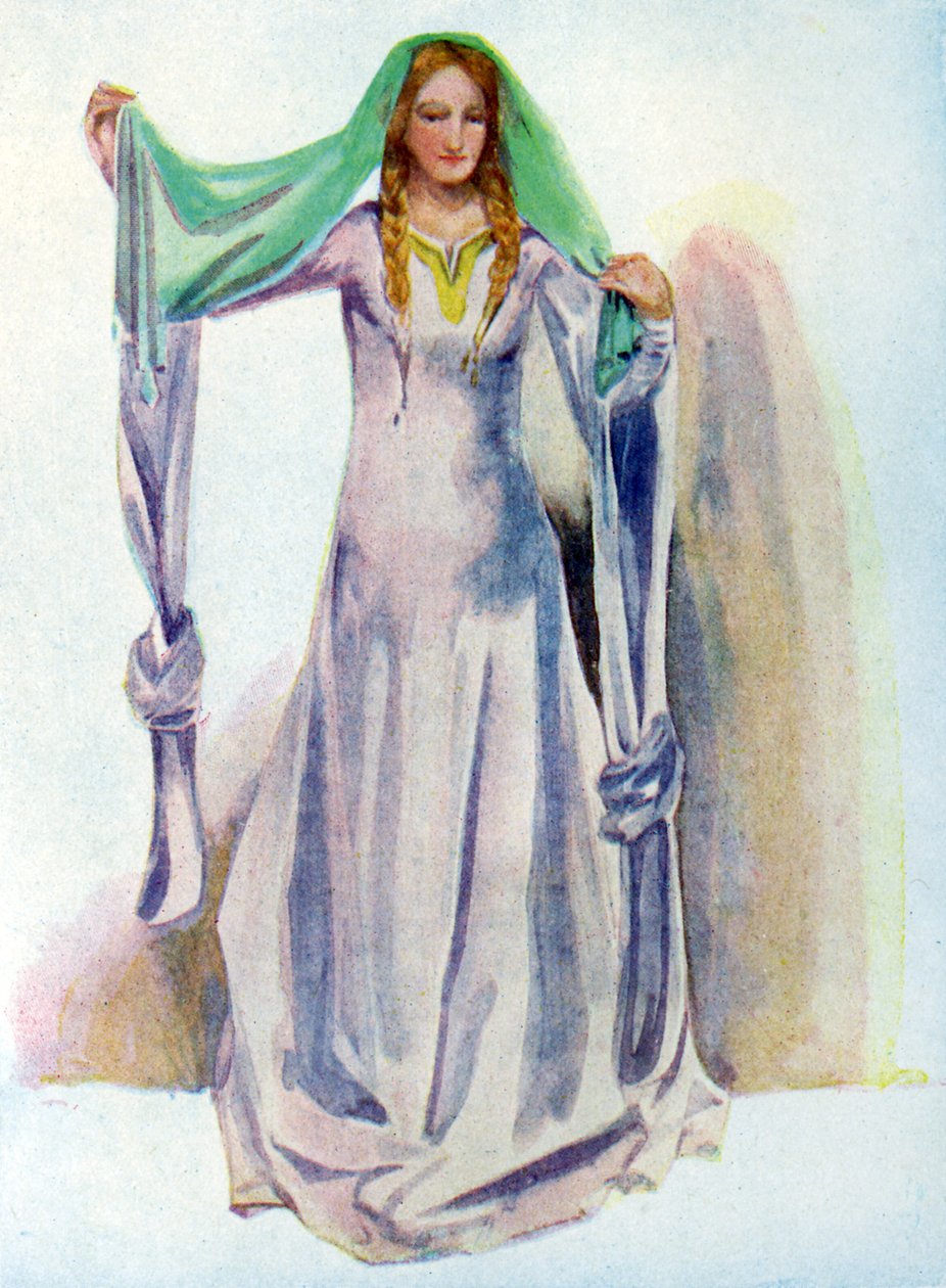 Kostium damski za panowania Stefana (1135 -1154) autorstwa Dion Clayton Calthrop