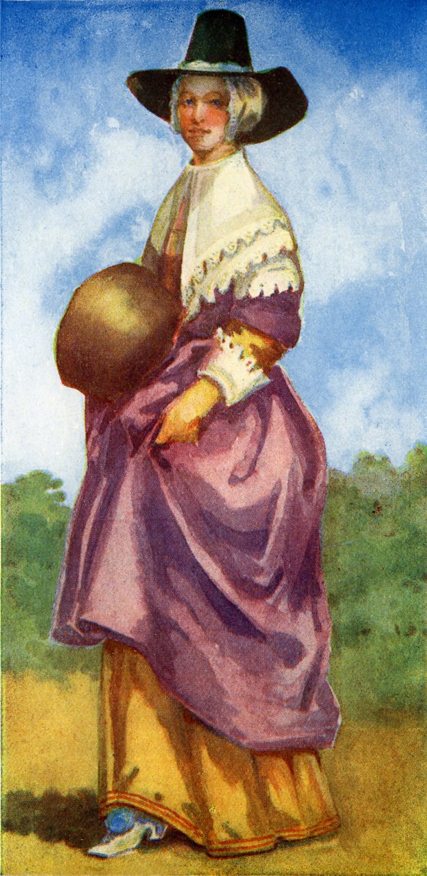 Kostium damski za panowania Cromwellów (1649-1660) autorstwa Dion Clayton Calthrop