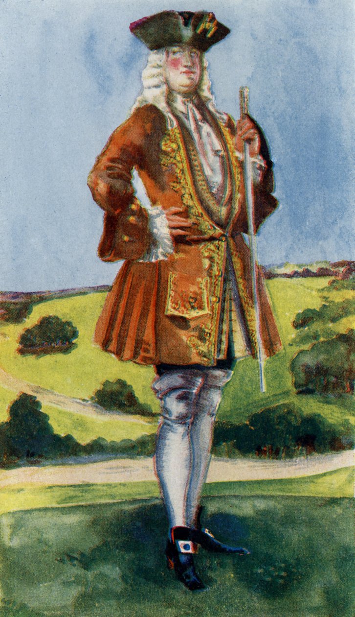 Strój męski za panowania Jerzego I (1714-1727) autorstwa Dion Clayton Calthrop