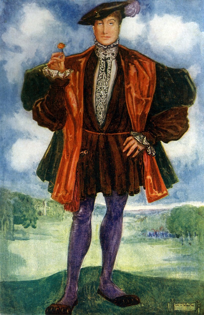 Strój męski za panowania Henryka VIII (1509-1547) autorstwa Dion Clayton Calthrop