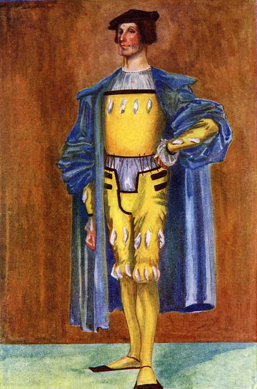 Strój męski za panowania Henryka VIII (1509-1547) autorstwa Dion Clayton Calthrop