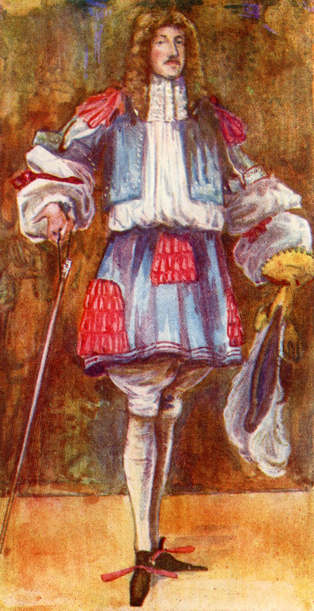 Strój męski za panowania Karola II (1660-1685) autorstwa Dion Clayton Calthrop