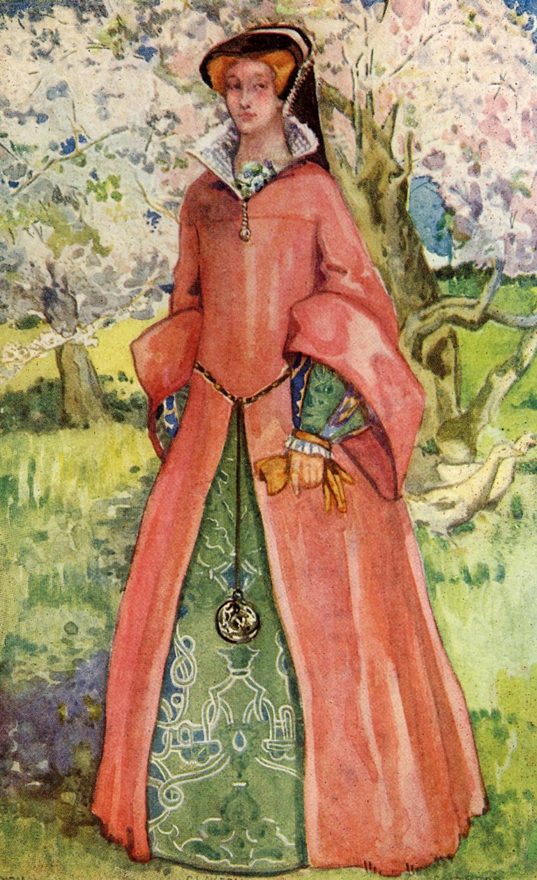 Strój kobiecy za panowania Marii I (1553-1558) autorstwa Dion Clayton Calthrop