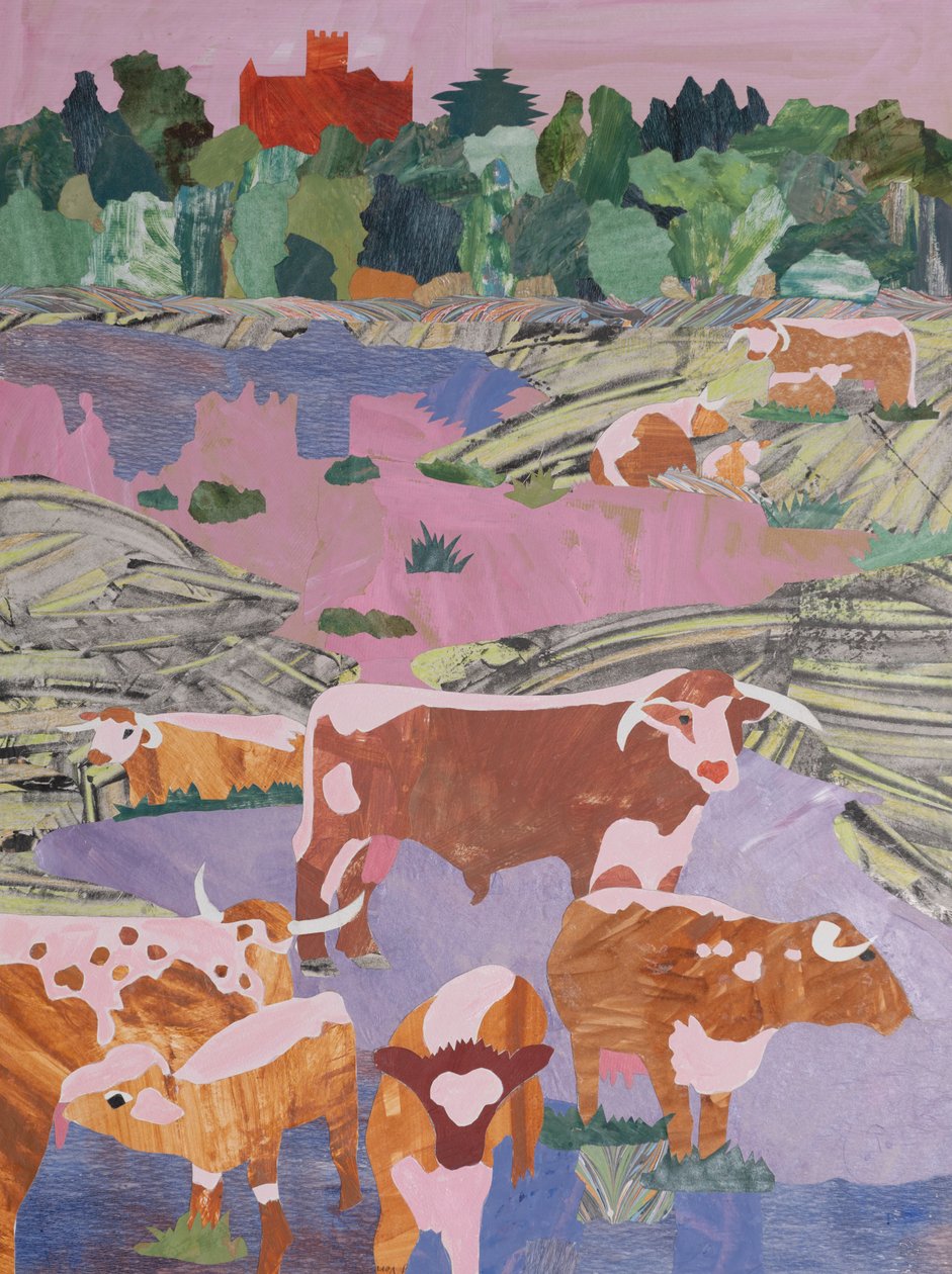 Longhorns na luzie (kolaż) autorstwa Dione Verulam