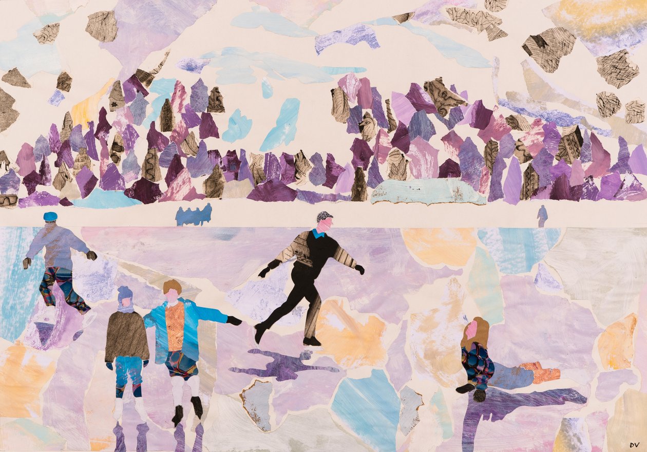Skating en plein air, 2015 (kolaż) autorstwa Dione Verulam
