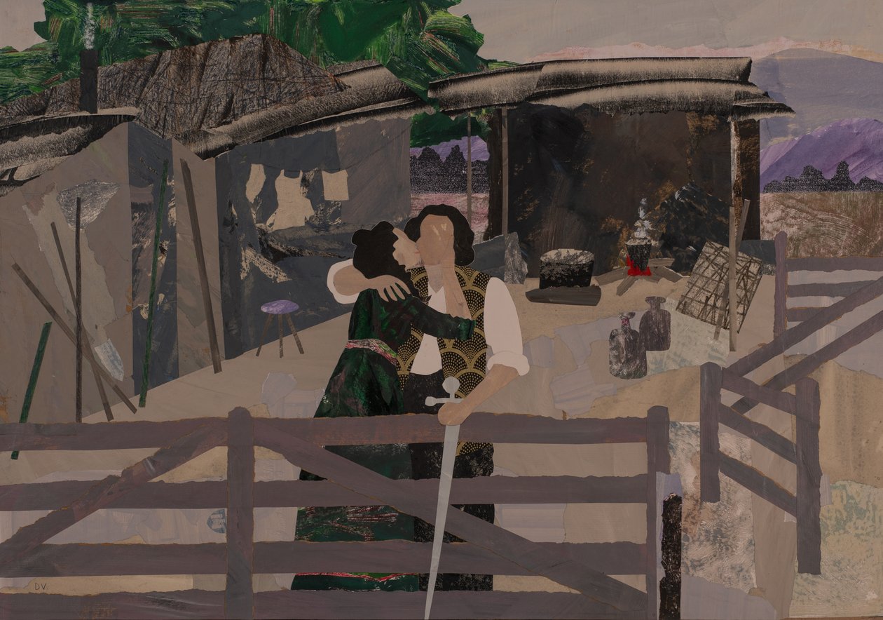 Pożegnanie w chacie Hundinga, cykl Pierścień Wagnera (kolaż) autorstwa Dione Verulam