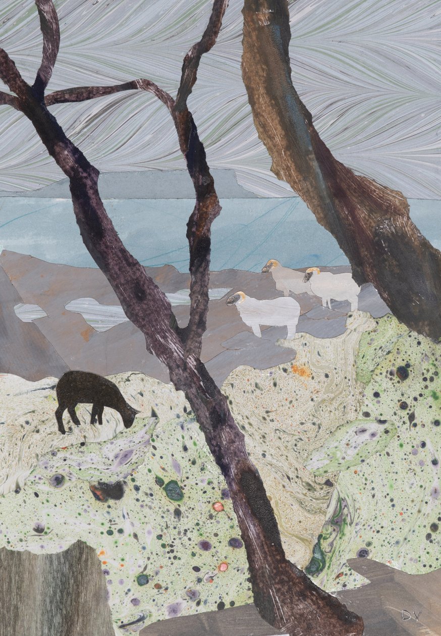 Mokry dzień nad morzem (kolaż) autorstwa Dione Verulam