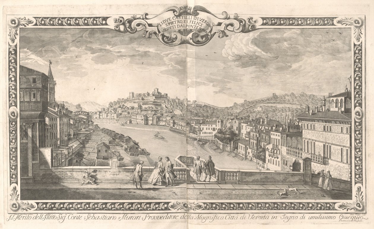 Widoki Werony autorstwa Dionigi Valesio and Giovanni Antonio Urbani, after Tiberio Majeroni