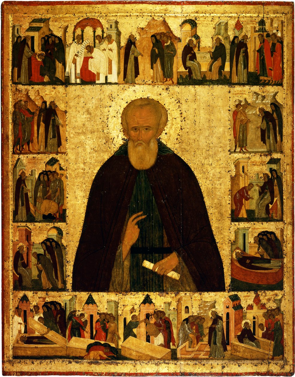 Św. Dymitr Prilutsky ze scenami z jego życia, ok. 1503 autorstwa Dionysius