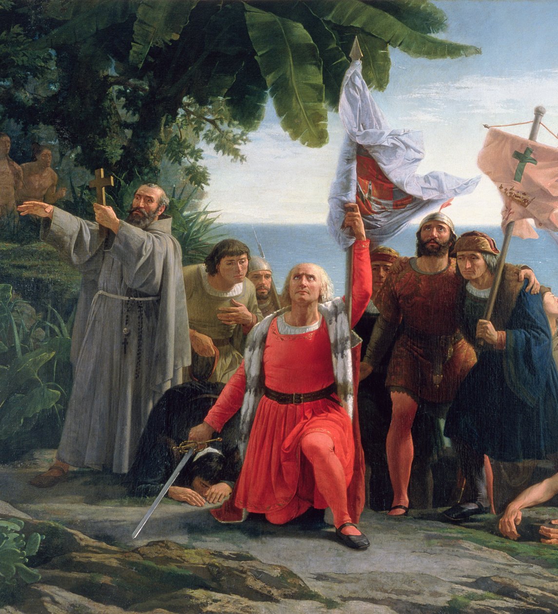 Pierwsze lądowanie Krzysztofa Kolumba (1450-1506) w Ameryce, 1862 autorstwa Dioscoro Teofilo Puebla Tolin