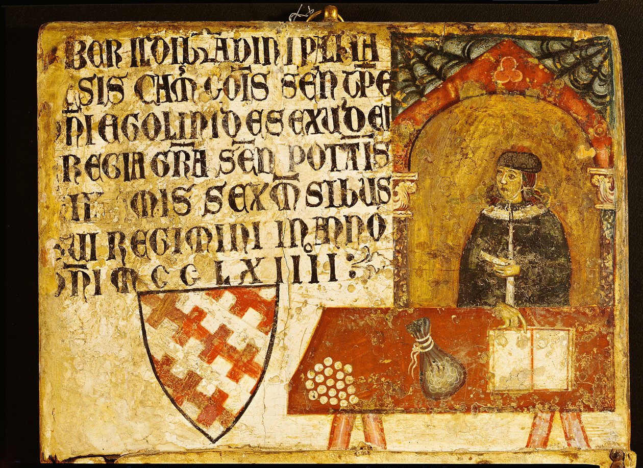 Kardynał Ildebrandino Paglieresi przy biurku, 1264 (tempera na desce) autorstwa Diotisalvi or Dietisalvi de Speme