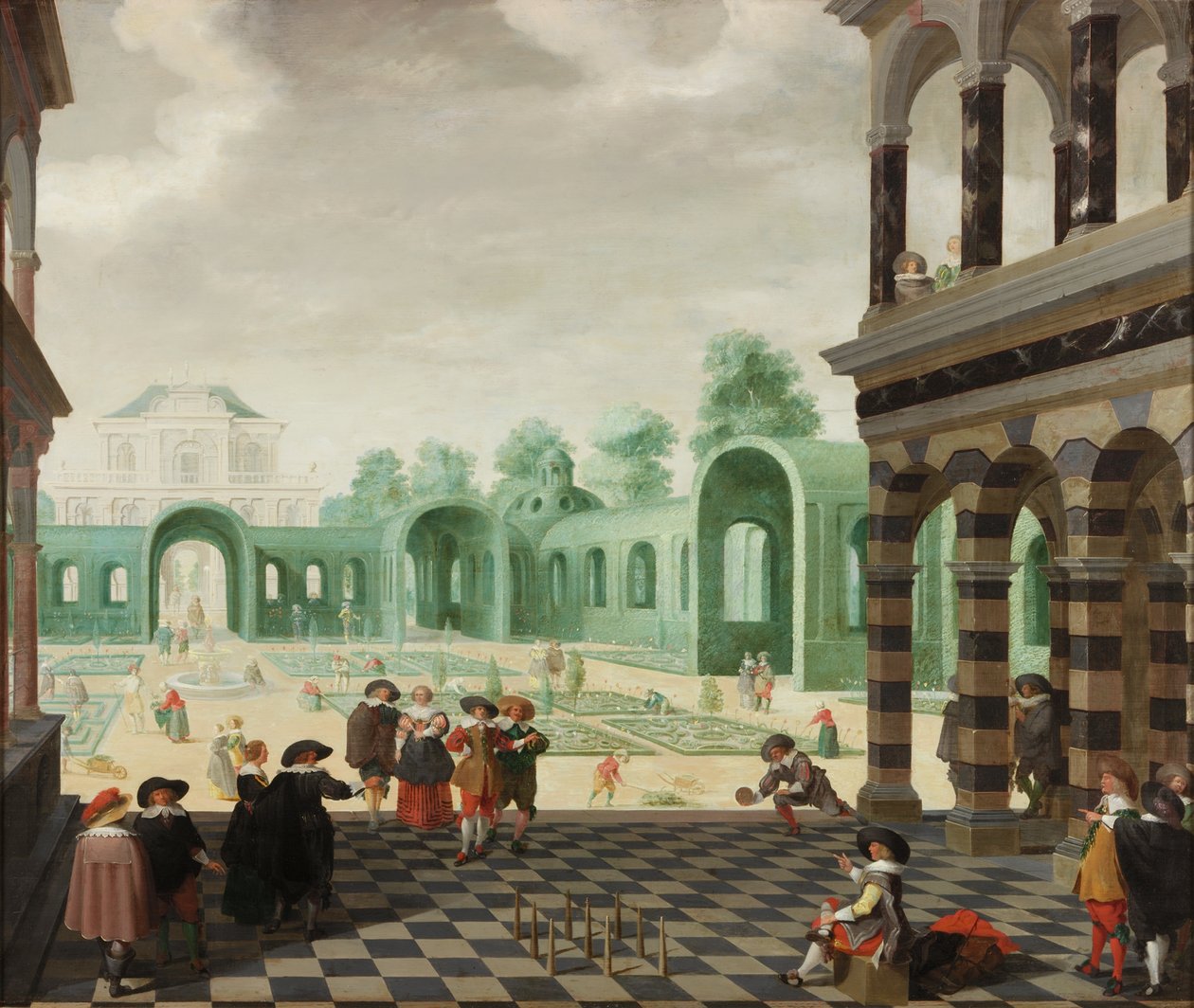 Holenderska scena ogrodowa, 1636 autorstwa Dirck van Delen