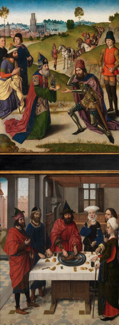 Fragment Ołtarza Najświętszego Sakramentu, ok. 1464-68 (olej na desce) autorstwa Dirck Bouts
