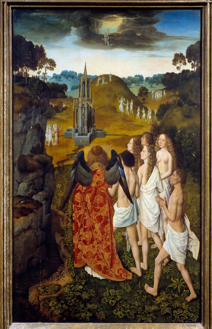 Droga do nieba lub wniebowstąpienie wybranego Obraz na drewnie Dircka (Dieric, Dirk) Bouts le Vieux (Starszy) (1410-1475) 1450 nd. 1,15x0,7 m Lille, Muzeum Sztuk Pięknych autorstwa Dirck Bouts