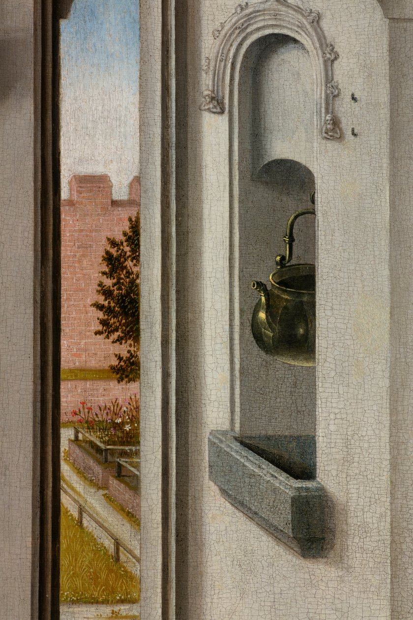 Kościół parafialny (kościół parafialny św. Piotra). obraz. Ostatnia Wieczerza. Szturmowce. 1464-1468. Szczegół. Panel centralny. autorstwa Dirck Bouts