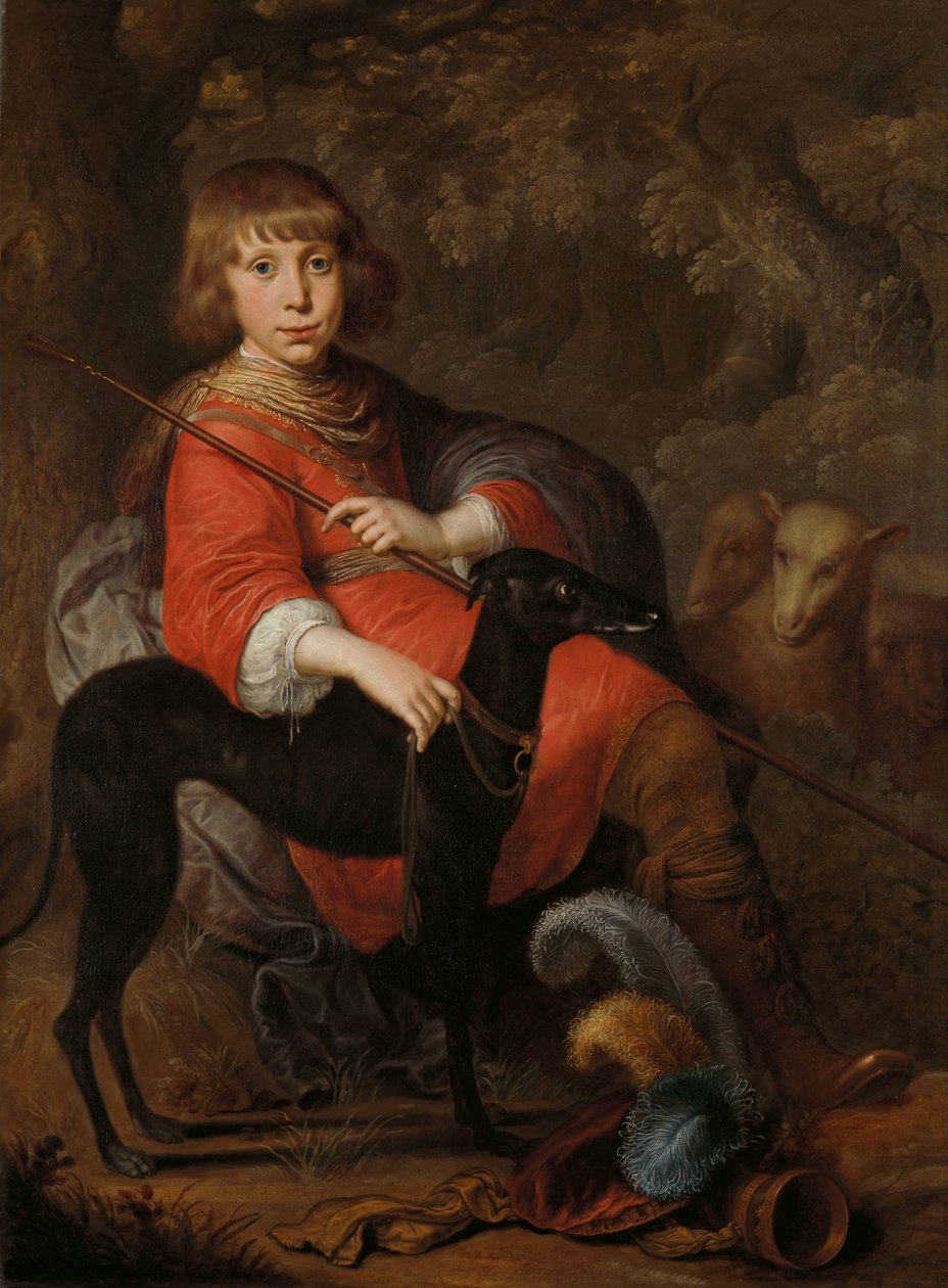 Portret Martinusa Alewijn Martina Alewijna (1634-84). Słońce Abrahama Alewijna i Geertruida Hooftmana autorstwa Dirck Dircksz. van Santvoort