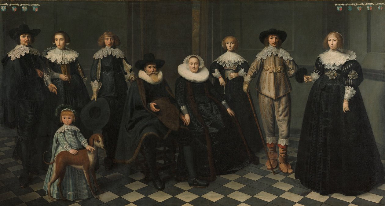 Portret rodziny Dircka Basa Jacobsza, burmistrza Amsterdamu autorstwa Dirck Dircksz. van Santvoort