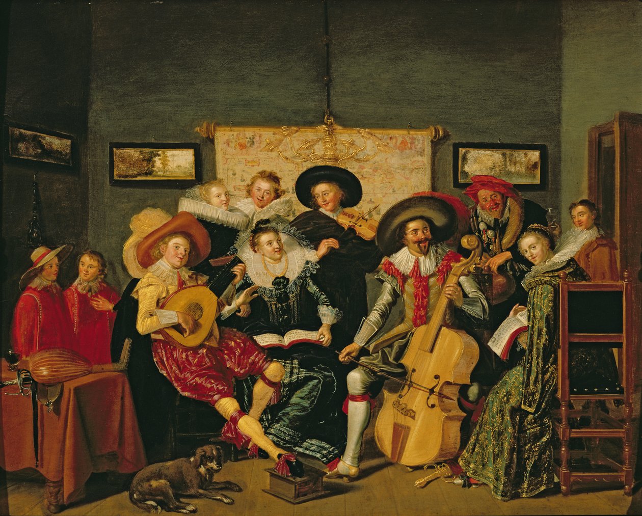 د میوزیک ګوند، c.1625 پولی autorstwa Dirck Hals