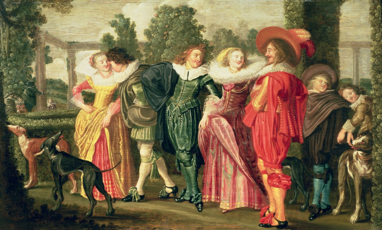 Promenada w ogrodzie, ok. 1623 autorstwa Dirck Hals