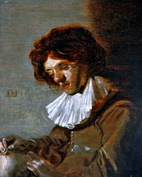 Studium młodego mężczyzny Trepanning (olej na panelu) autorstwa Dirck Hals