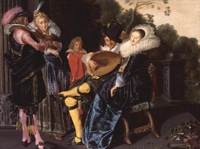 Elegancka impreza muzykująca nad ozdobnym jeziorem, 1621 autorstwa Dirck Hals