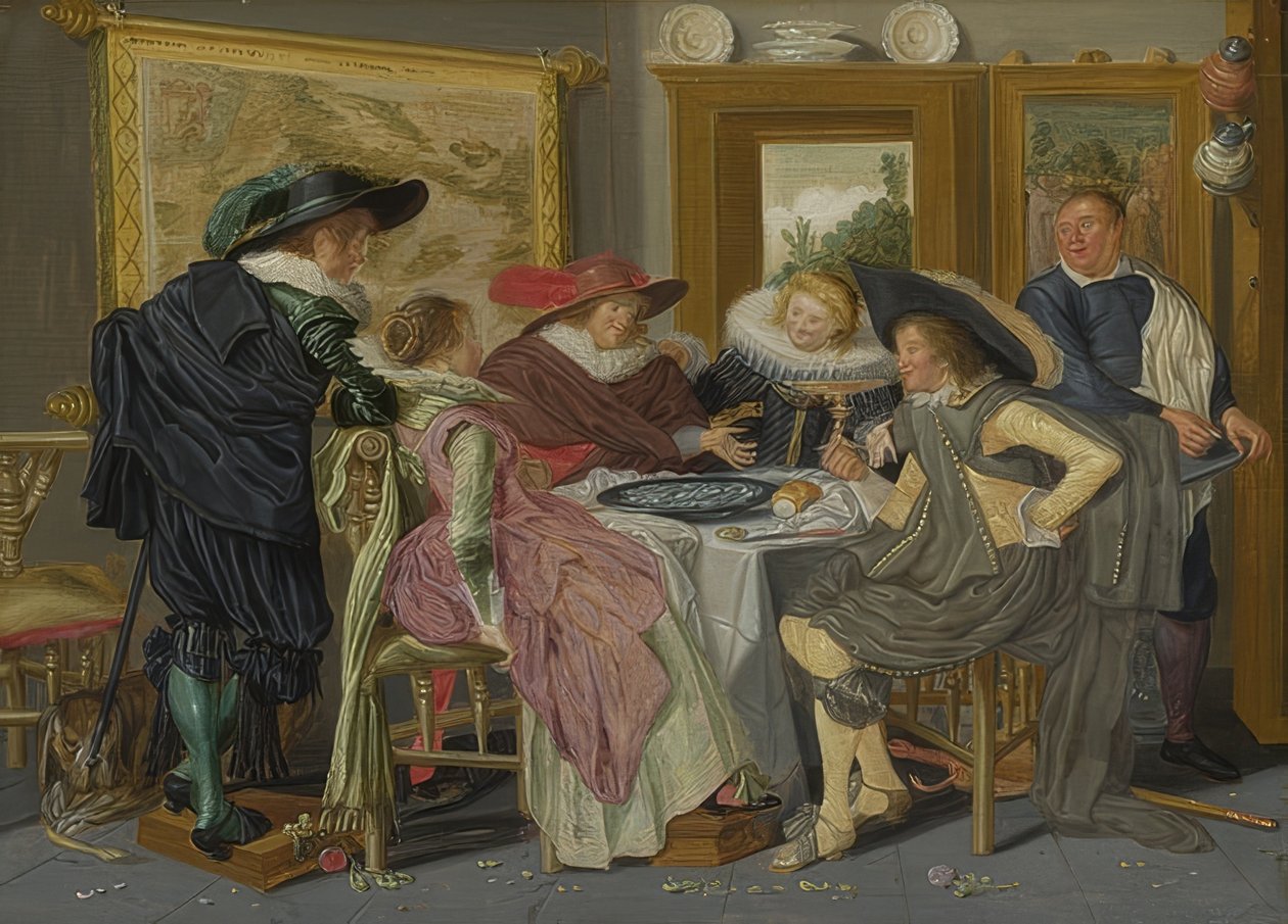 Firma przy stole. 1626 autorstwa Dirck Hals