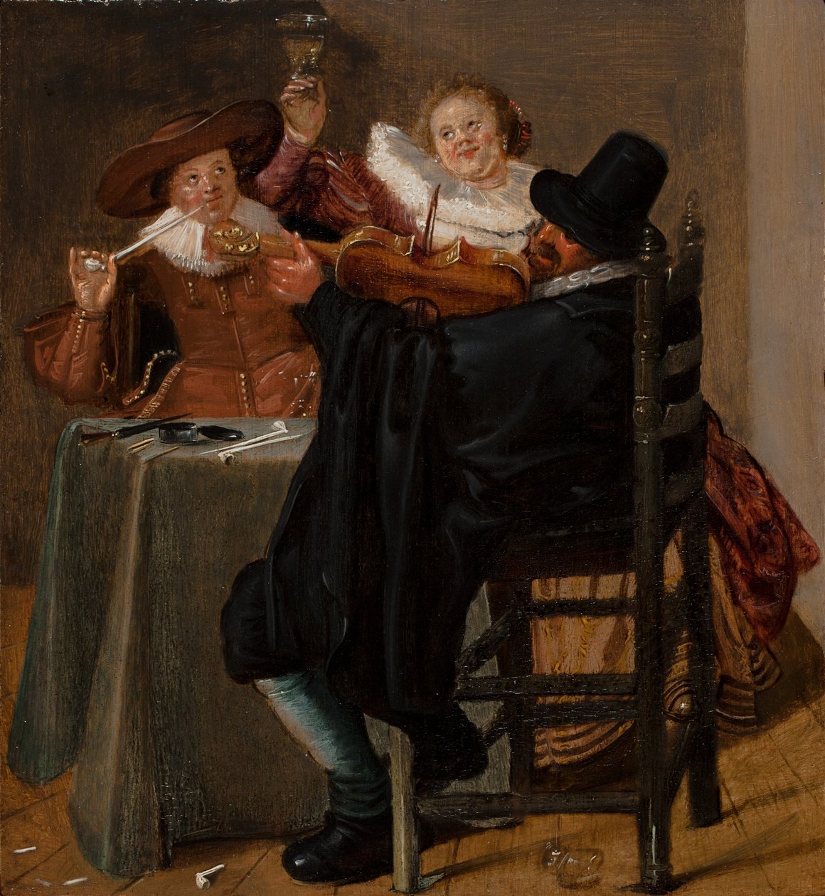 Merry Company ze skrzypkiem autorstwa Dirck Hals