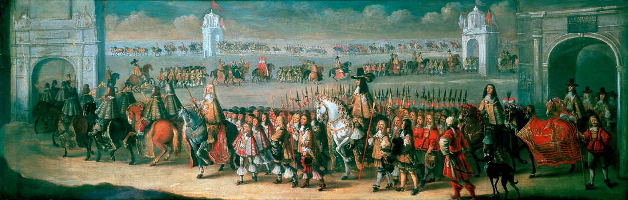 Przetwarzanie Karola II z Tower of London do Westminster, 22 kwietnia 1661 r autorstwa Dirck Stoop